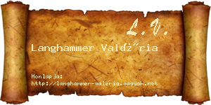 Langhammer Valéria névjegykártya