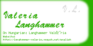 valeria langhammer business card